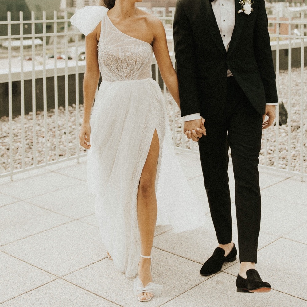 Inbal Dror Pure 10-18 Wedding Dress One shoulder